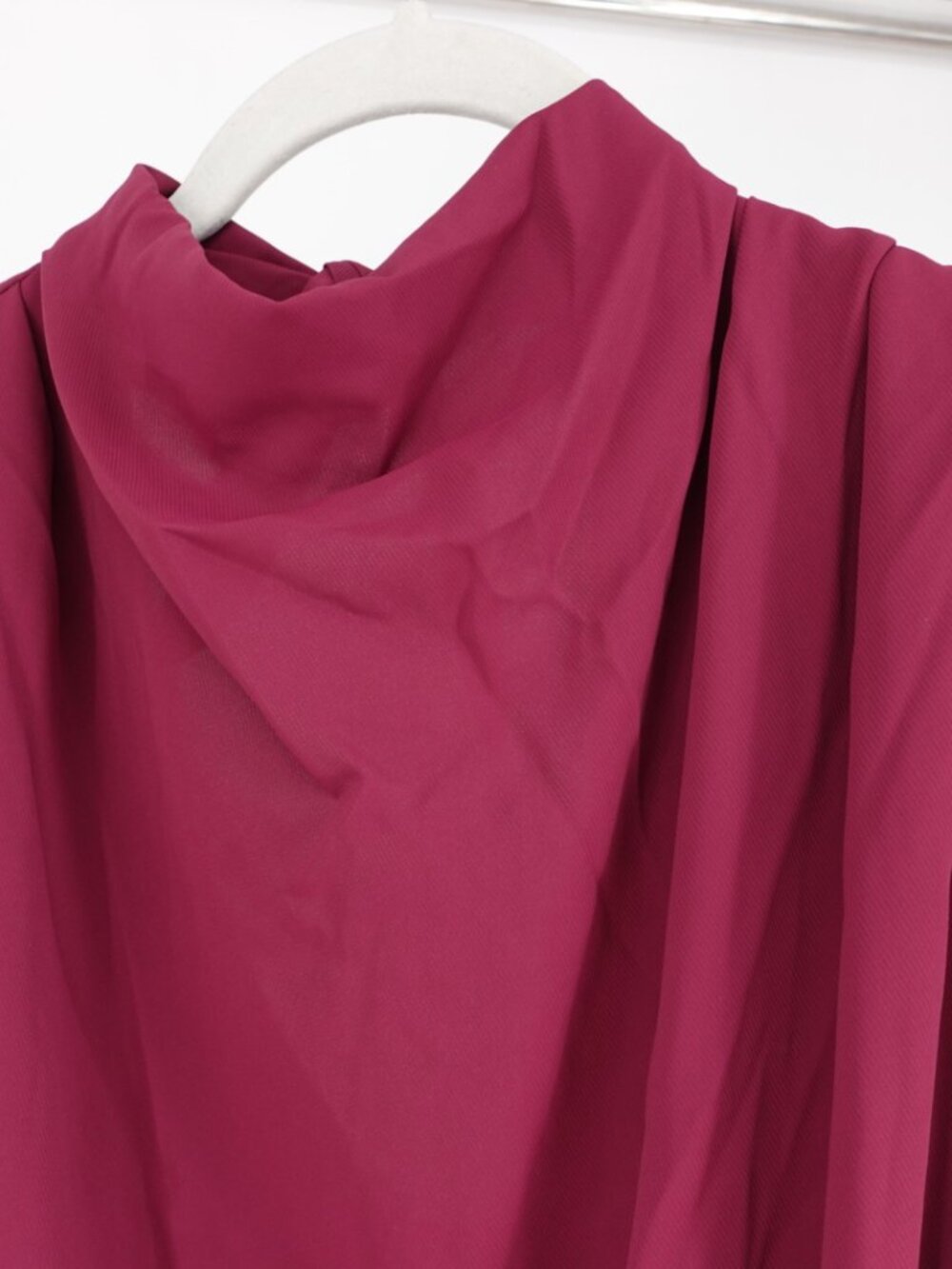 Amanda Uprichard Draped Mock Neck Mini Dress Berry NWT Size S - Picture 6 of 8